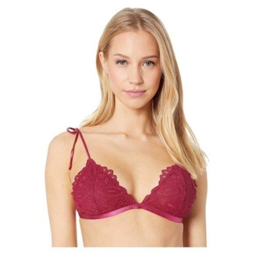 Free People Mila Bralette in Red Berry